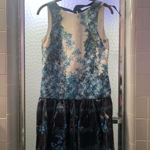 TIBI designer blue flora dress, sz 4